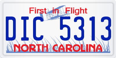 NC license plate DIC5313