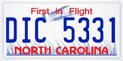 NC license plate DIC5331