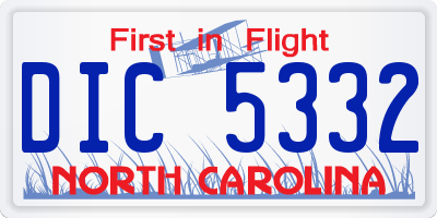 NC license plate DIC5332