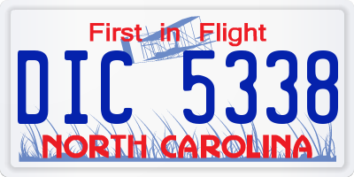 NC license plate DIC5338