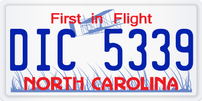 NC license plate DIC5339