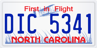 NC license plate DIC5341