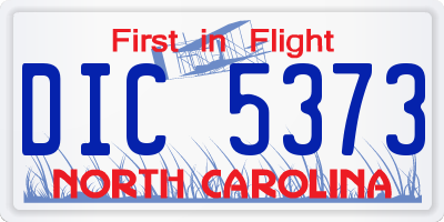NC license plate DIC5373