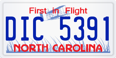 NC license plate DIC5391