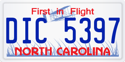 NC license plate DIC5397