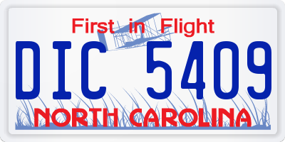 NC license plate DIC5409