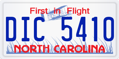 NC license plate DIC5410
