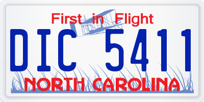 NC license plate DIC5411
