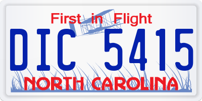 NC license plate DIC5415