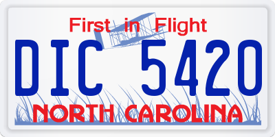 NC license plate DIC5420