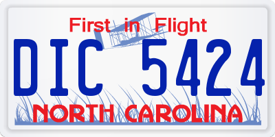 NC license plate DIC5424