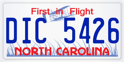 NC license plate DIC5426