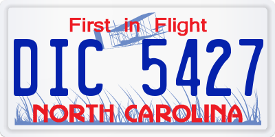 NC license plate DIC5427