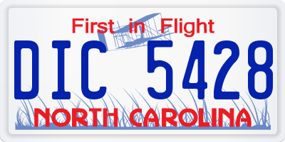 NC license plate DIC5428