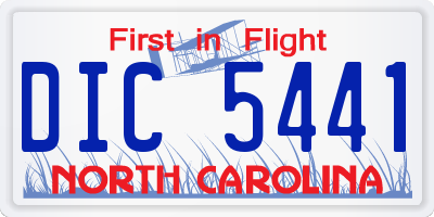 NC license plate DIC5441
