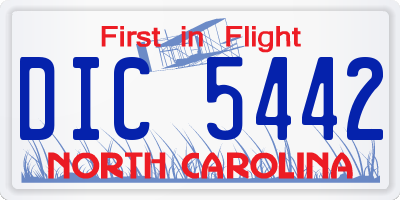 NC license plate DIC5442