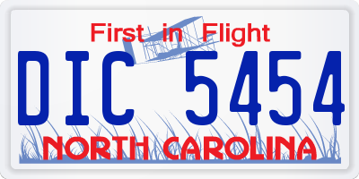 NC license plate DIC5454