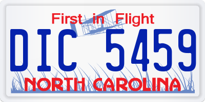 NC license plate DIC5459