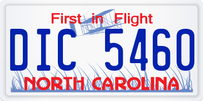 NC license plate DIC5460