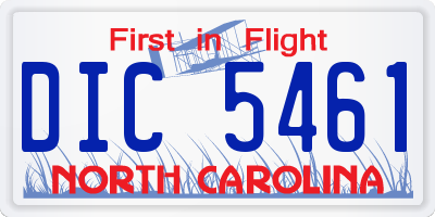 NC license plate DIC5461