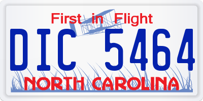 NC license plate DIC5464