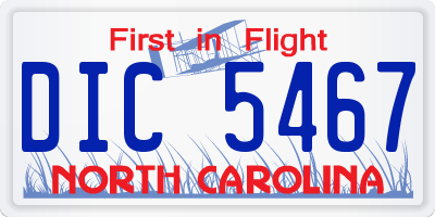 NC license plate DIC5467