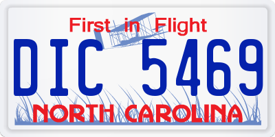 NC license plate DIC5469