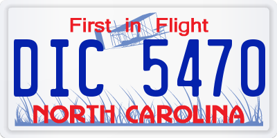 NC license plate DIC5470