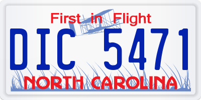 NC license plate DIC5471
