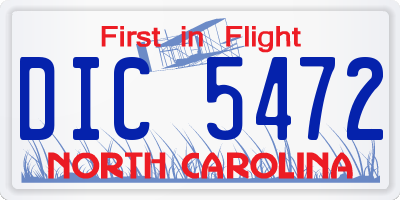 NC license plate DIC5472