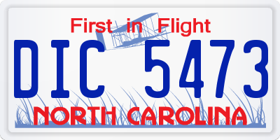 NC license plate DIC5473