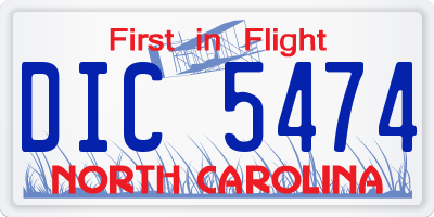 NC license plate DIC5474