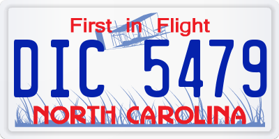 NC license plate DIC5479