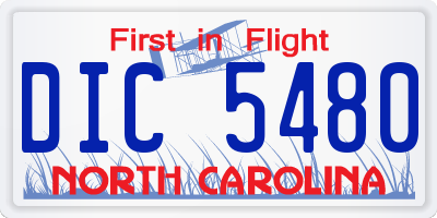 NC license plate DIC5480