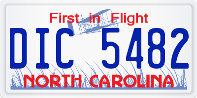 NC license plate DIC5482