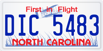 NC license plate DIC5483