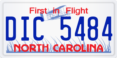 NC license plate DIC5484