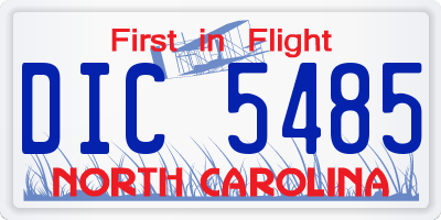 NC license plate DIC5485