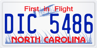 NC license plate DIC5486