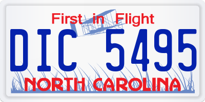 NC license plate DIC5495