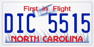 NC license plate DIC5515