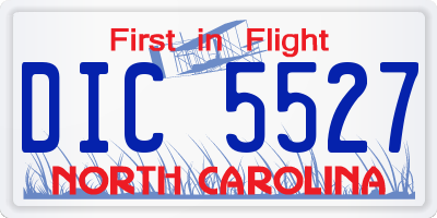 NC license plate DIC5527