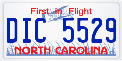 NC license plate DIC5529