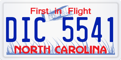 NC license plate DIC5541