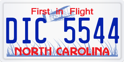 NC license plate DIC5544