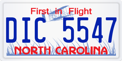 NC license plate DIC5547