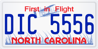 NC license plate DIC5556