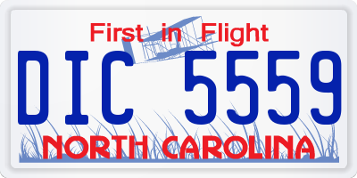 NC license plate DIC5559