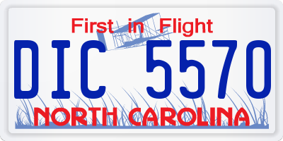 NC license plate DIC5570