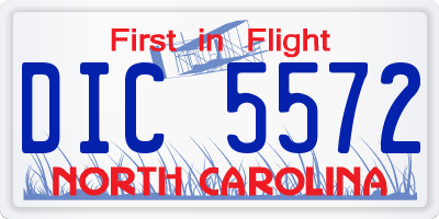NC license plate DIC5572